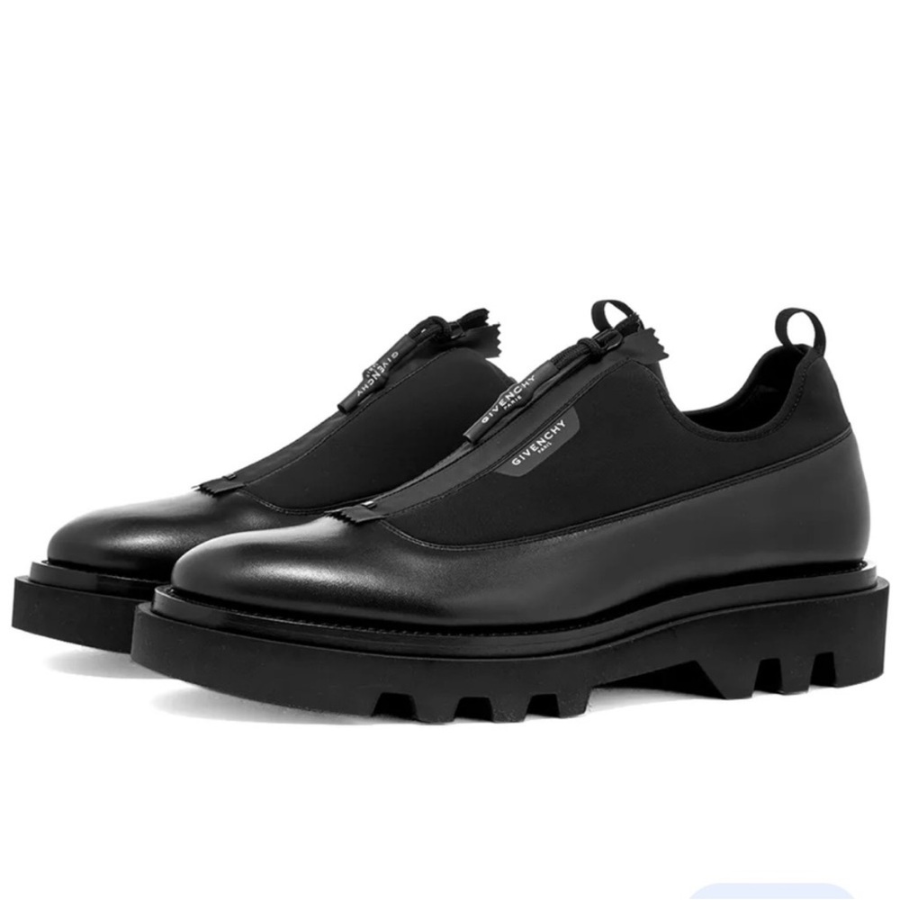 Givenchy Men's Black Leather Combat Shoes Size 44